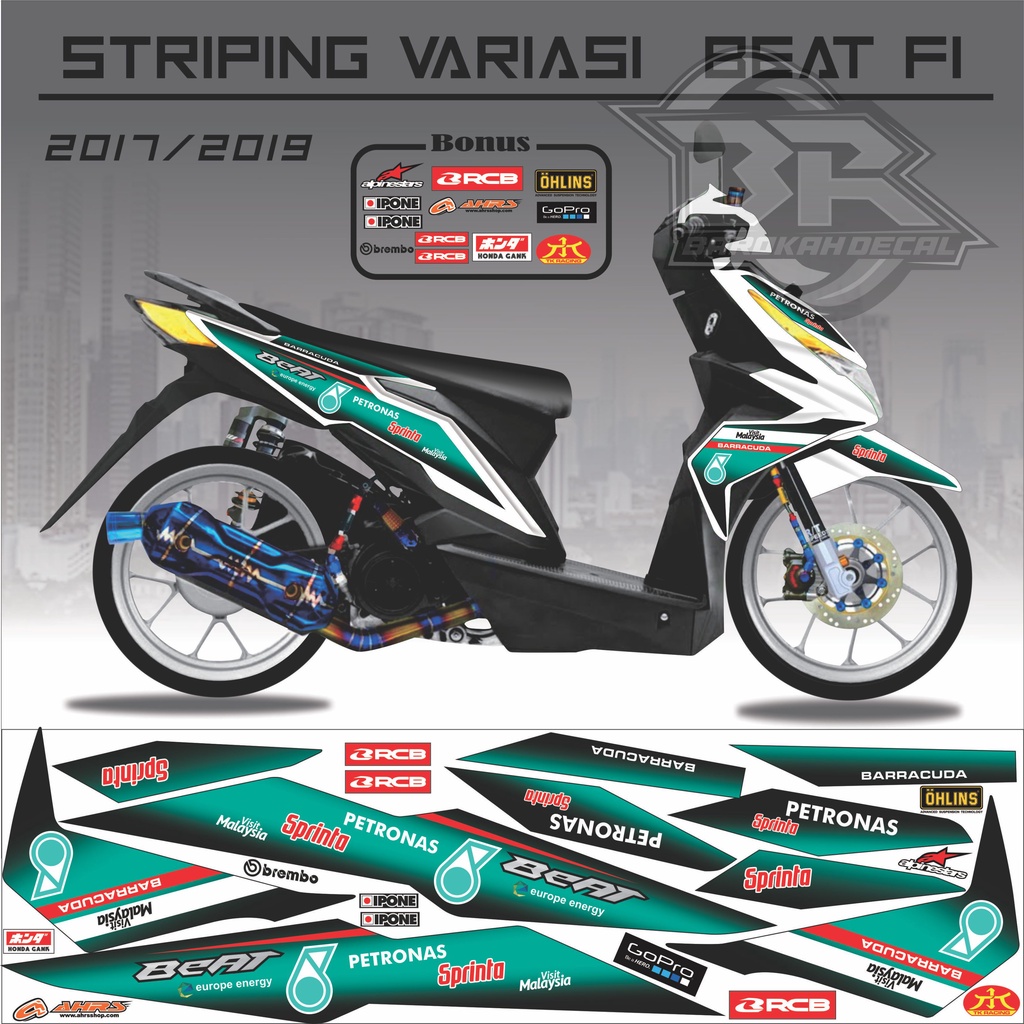 Striping Beat 2017-2019 Stiker Lis Motor Beat Mandalika