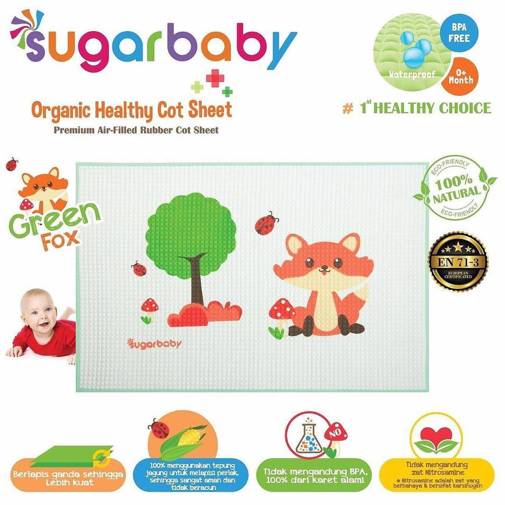 SUGAR BABY &quot;ORGANIC HEALTHY COT SHEET&quot;* (Perlak Organik)