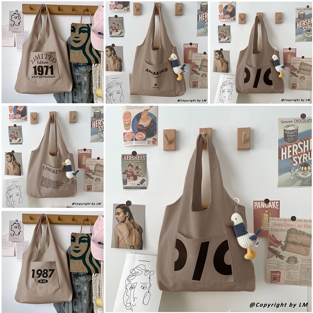 Tas Selempang Wanita Totebag Limited Kanvas Tebal