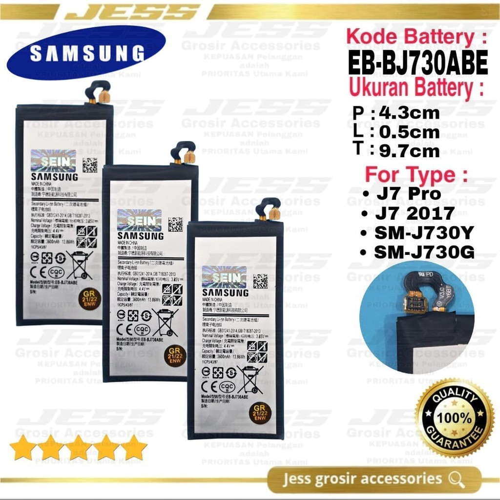 Baterai Samsung GALAXY J7 2017 - J730 - J7Pro - J730Y - SM-J730Y - J730G - SM-J730G Kode Battery EB-BJ730ABE Batre Original