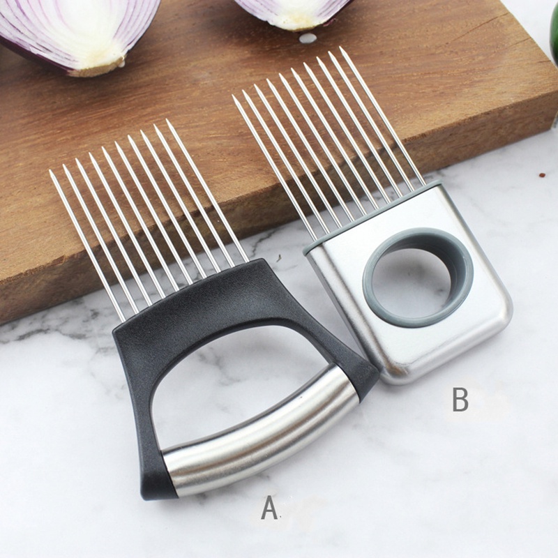 Alat Pengiris Bawang / Tomat / Kentang / Sayuran / Buah Bahan Stainless Steel Untuk Dapur