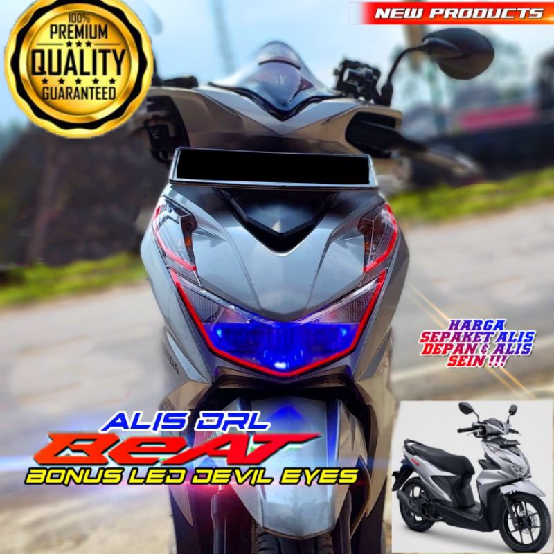ALIS DRL BONUS DEVIL EYES BEAT NEW DELUXE LAMPU LED SENJA SEIN DEPAN BEAT DELUXE BEAT STREET TERBARU