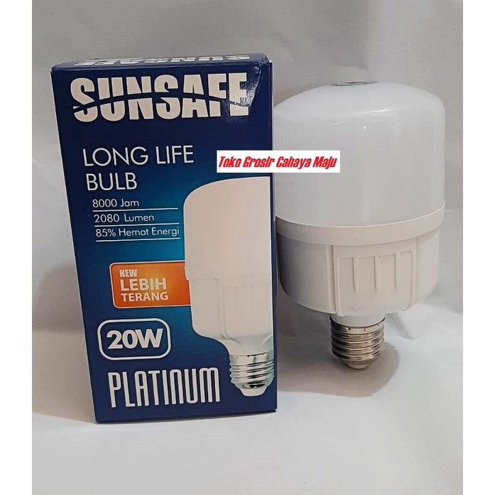 Lampu Bohlam LED 20w 20 watt Tabung Kapsul Capsul Sunsafe