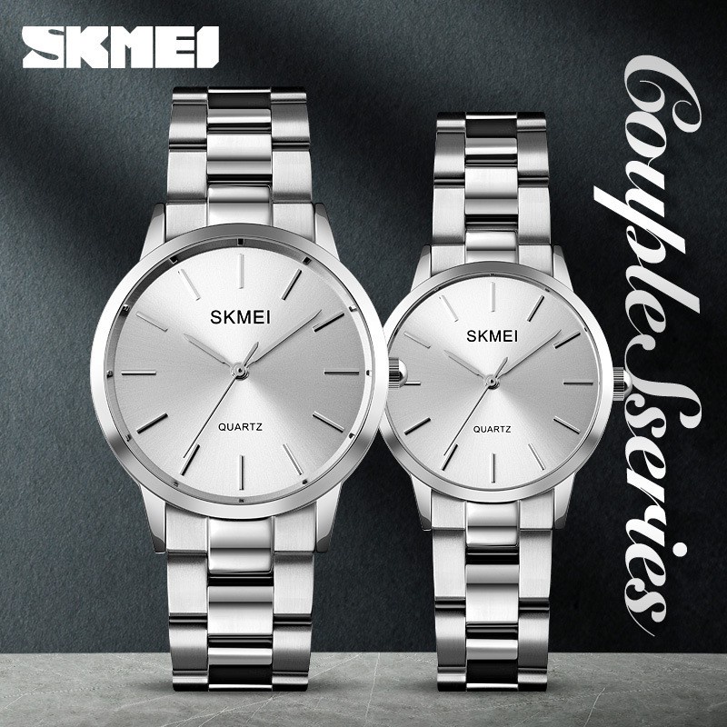 Jam Tangan SKMEI 1694 / 1695 Watch Jam Tangan Pria Wanita Analog Tali Stainless