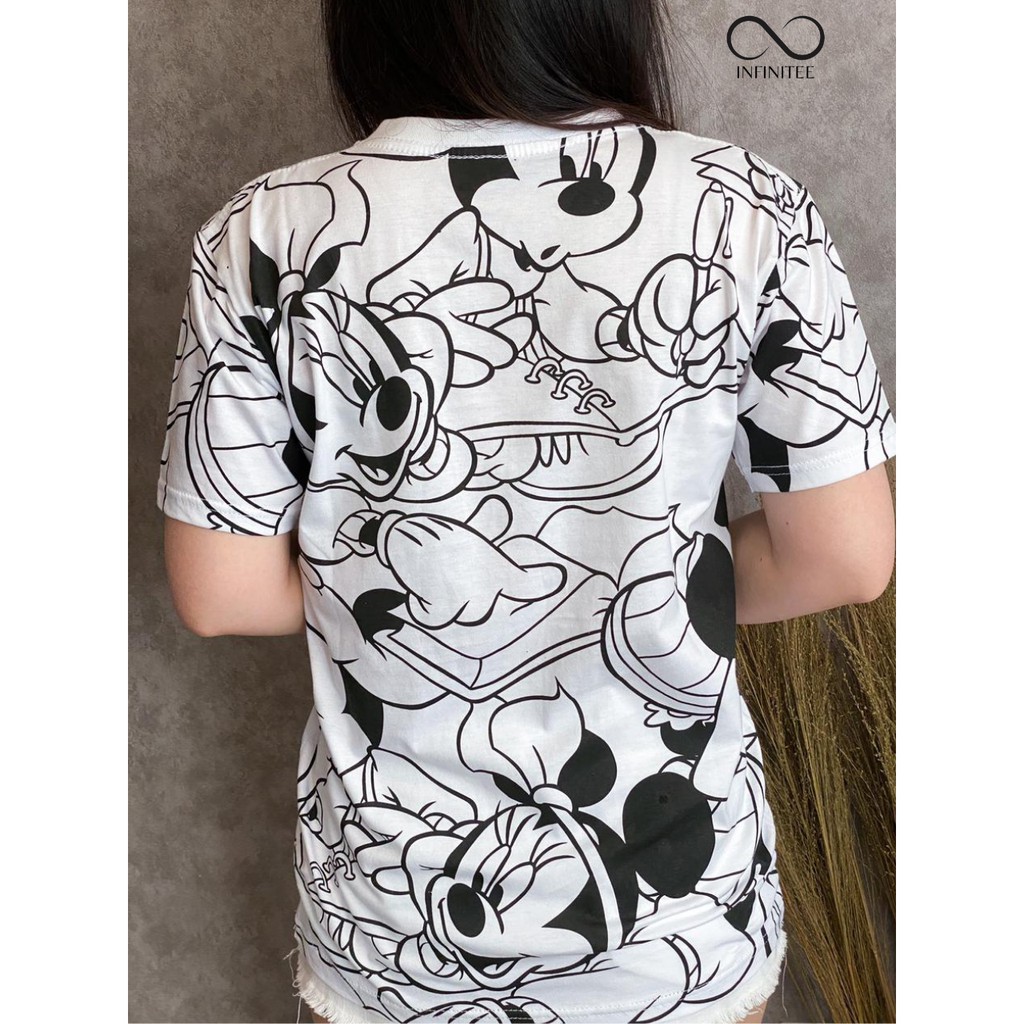 Baju Kaos Wanita Full Print Bahank Cotton Combed 30s/ Atasan Wanita Lengan pendek Terbaru Motif Lucu