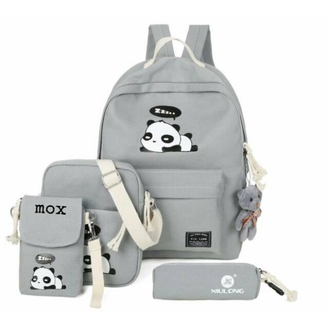 OTS 679 - Tas ransel backpack set 4 in 1 panda / ransel beranak (tanpa boneka) / backpack anak