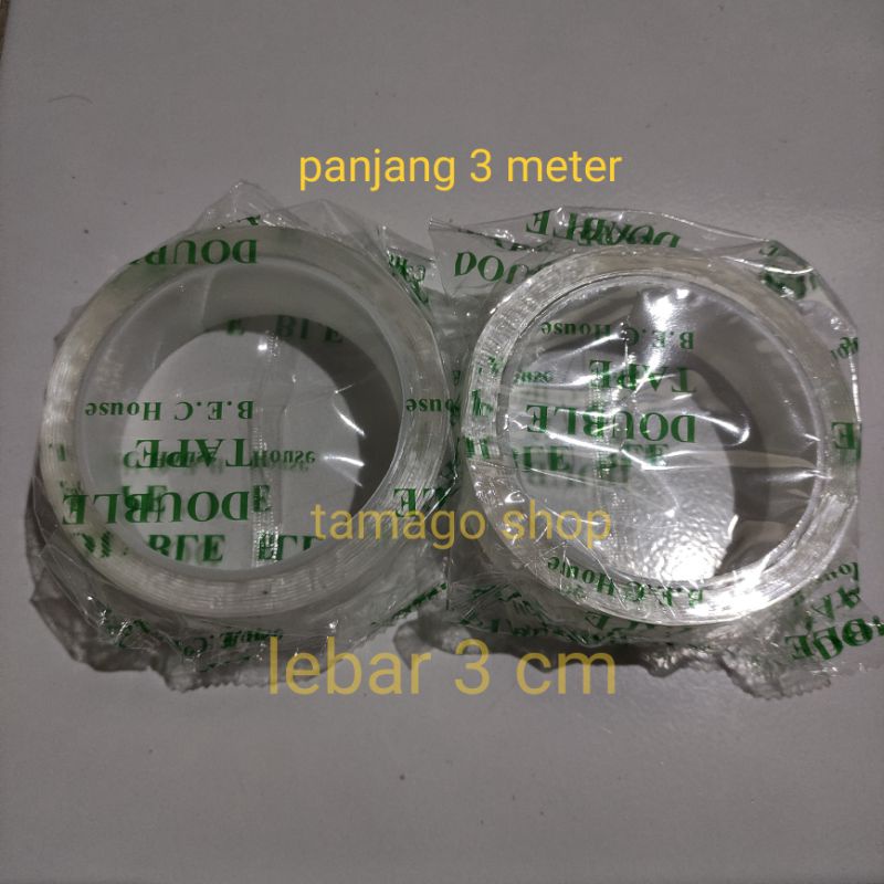 Double Tape Magic Solasi Nano Lem Perekat Dinding Elastis 3 meter Dekorasi