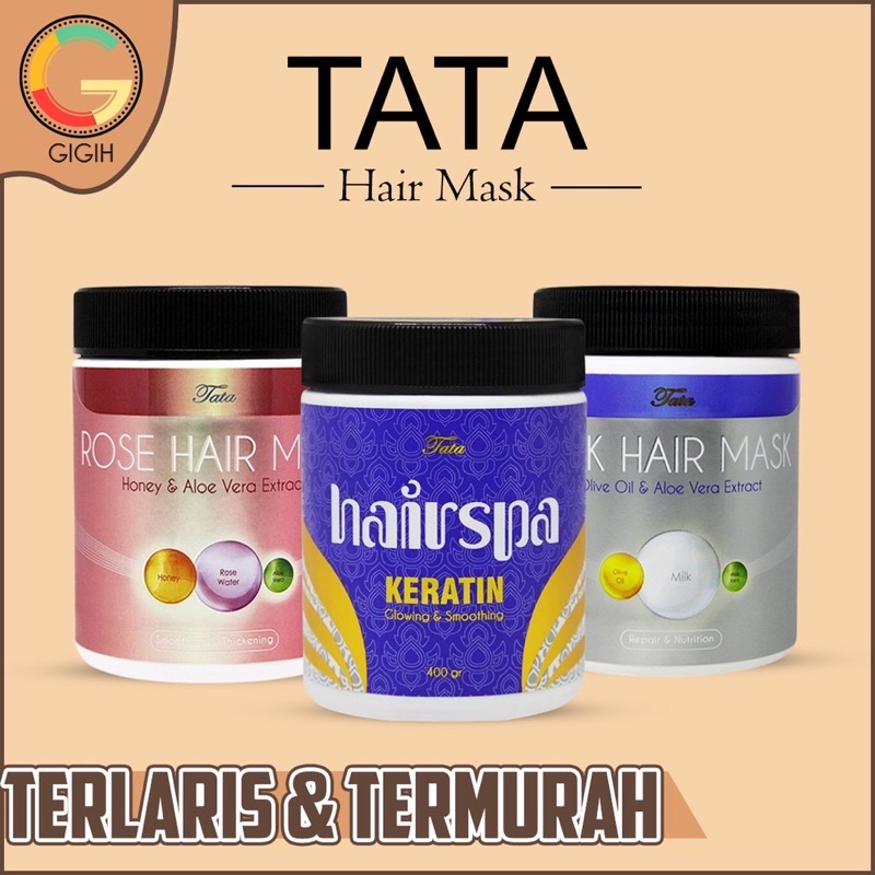 MS - Tata Hair Mask Susu 1kg (Kemasan Salon) ( HMS 1Kg ) / Creambath Rambut Kiloan Hair Mask Milk Hair Mask Rose 1000ML