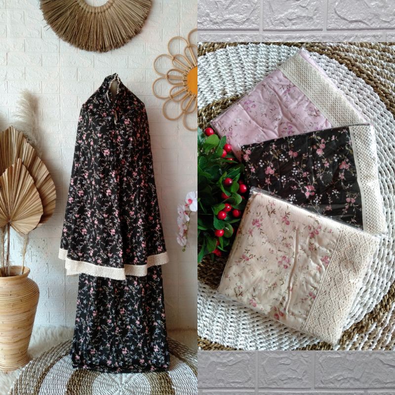 Mukena Dewasa Katun Jepang ORI Renda Kecil