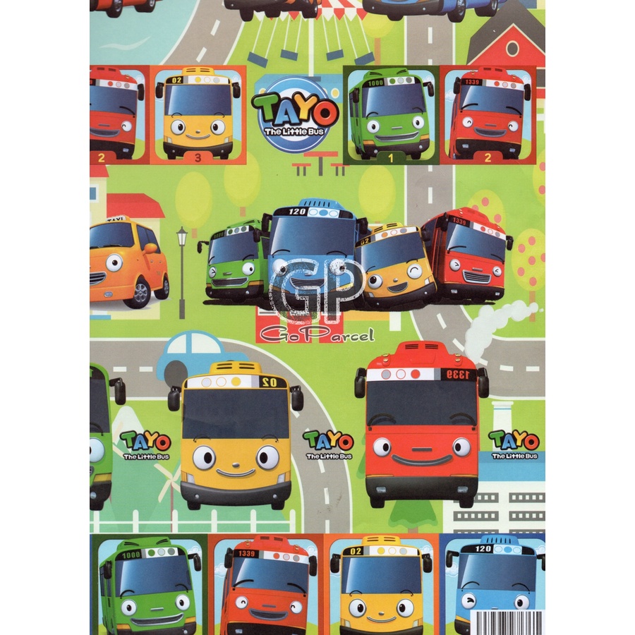 ( 5 Lembar ) KERTAS KADO TAYO CARS HOTWHEELS NEXO KNIGHTS VL - GIFT WRAPPING PAPER ULANG TAHUN HAPPY BIRTHDAY BOY BDAY ANAK ANAK