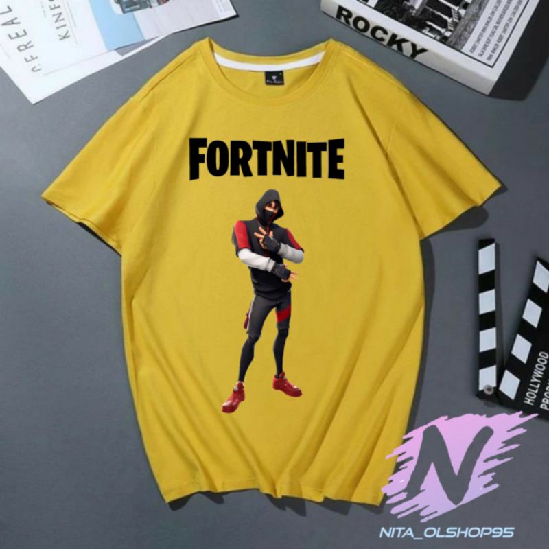 shirt kids fortnite karakter baju kaos anak mobile gamers