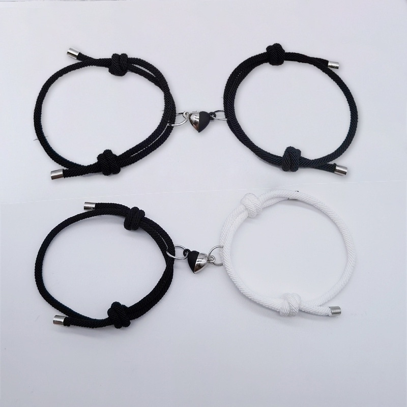 Prettygood2 Pcs Pasangan Gelang Magnet Adjustable Pesona Gelang Cinta Aksesoris Fashion Hadiah - GOOD