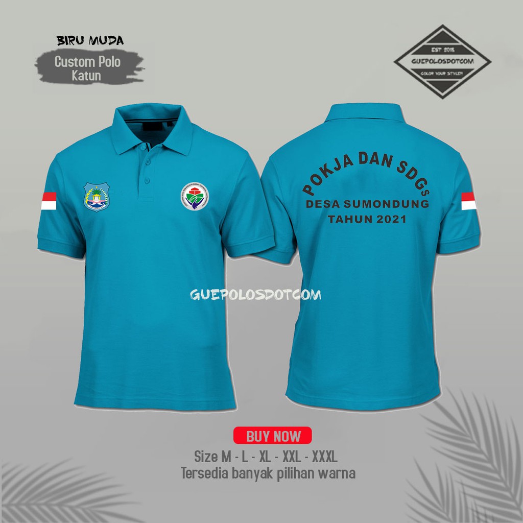 POLOSHIRT KEMENTERIAN DESA 04 - Kaos Polo SDGs dan POKJA Desa FREE NAMA DESA - Kaos Kerah SDGs murah