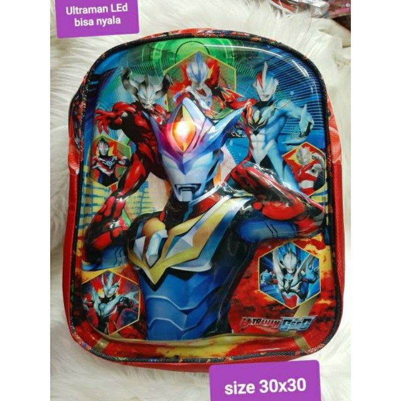 tas rangsel ultraman led tas anak tk dan sd