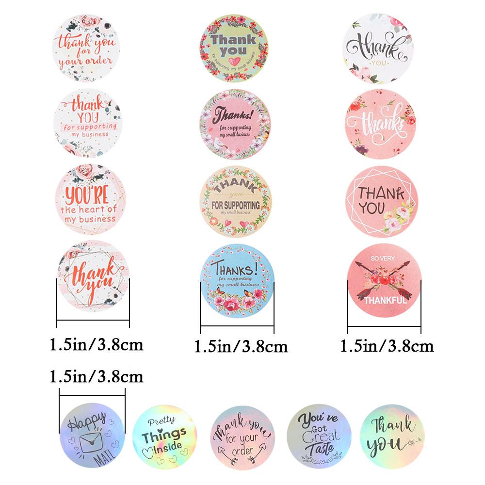 Stiker Thank You Populer Stationery Label Kemasan Bulat Label Perekat