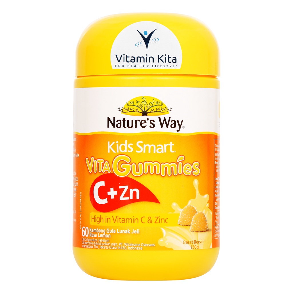 NATURE'S WAY KIDS SMART VITA GUMMIES VIT C + ZN 60 BPOM/ IMPORT | Natures Way Vitamin C Zinc Anak Kunyah