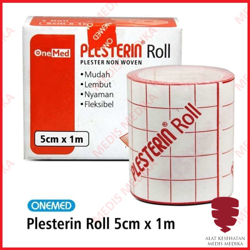 Plesterin Roll 5 X 100 CM Plester Luka  Alat P3K Non Woven Onemed 1M