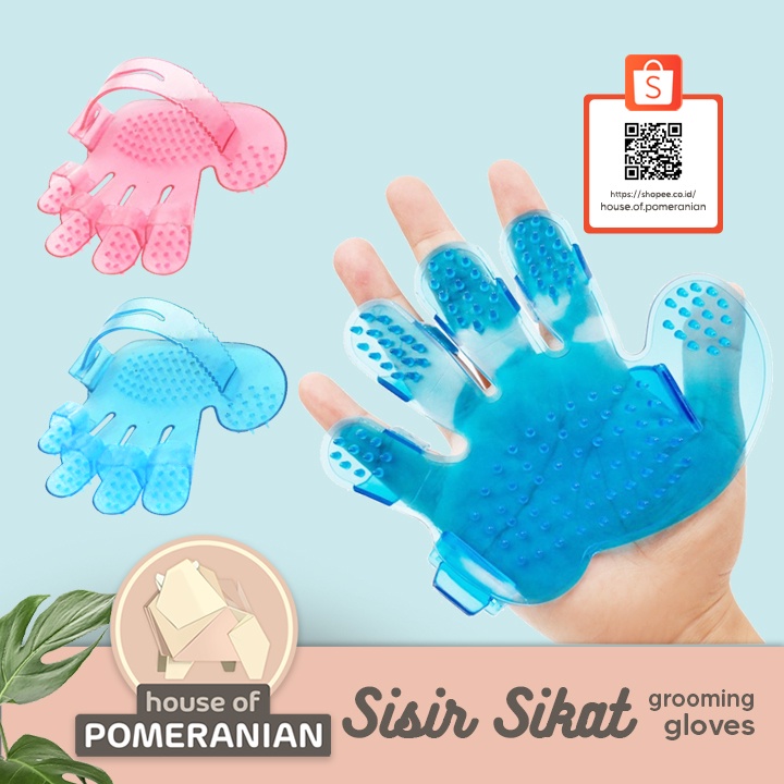 Sisir sikat mandi anjing kucing grooming gloves