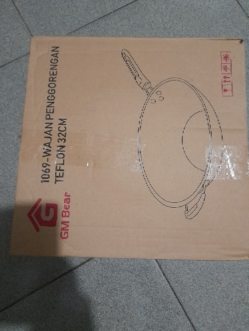 Gm Bear Wajan Teflon Gagang Merah 32cm 1069-wajan Penggorengan Teflon 32cm
