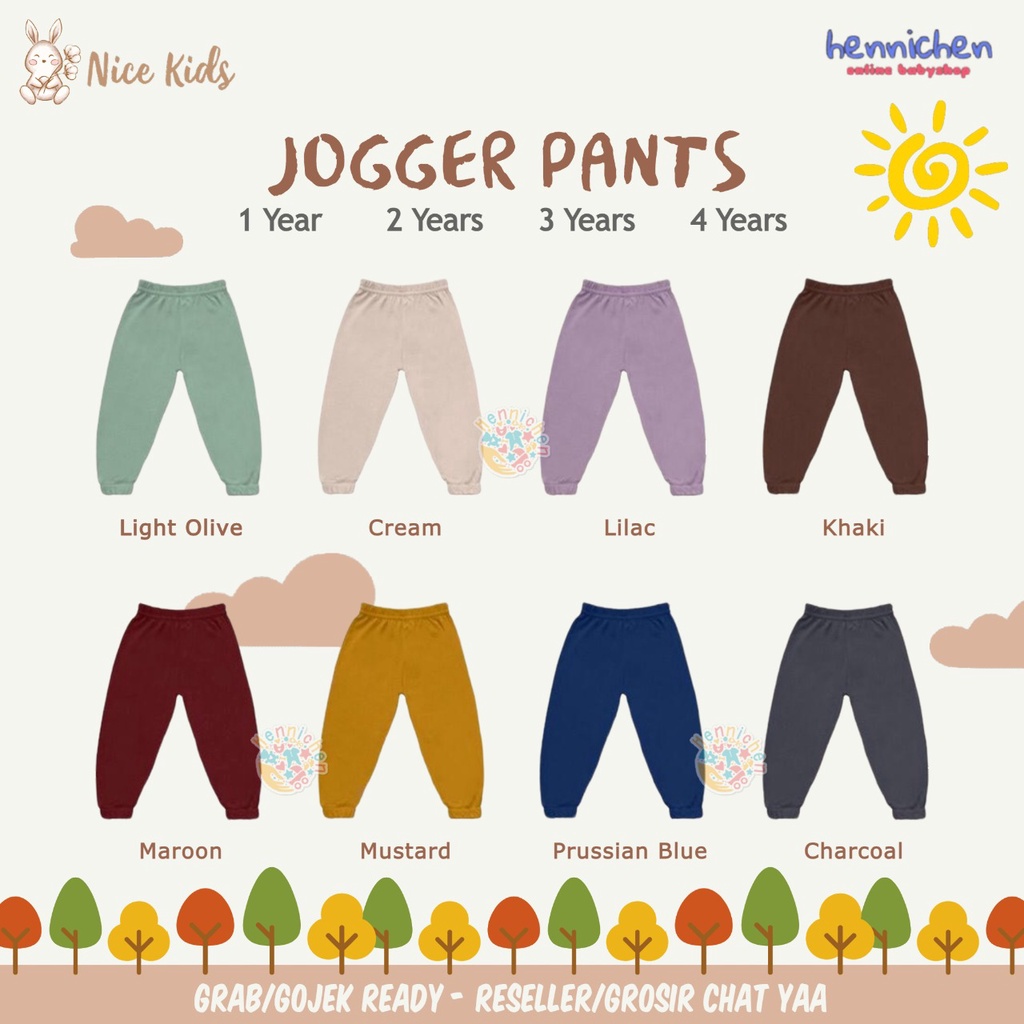 NICE KIDS NICEKIDS Jogger Pants Unisex Nice Kids (celana anak 1-4 tahun) celana panjang bayi