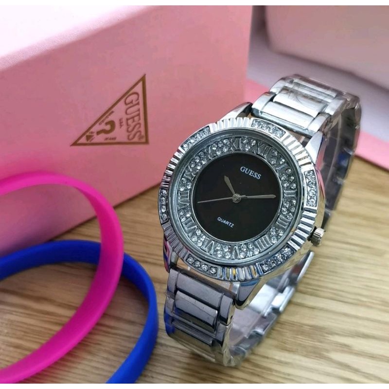 Jam Tangan Wanita Jam Tangan Terlaris Rantai Free Box &amp; Baterai