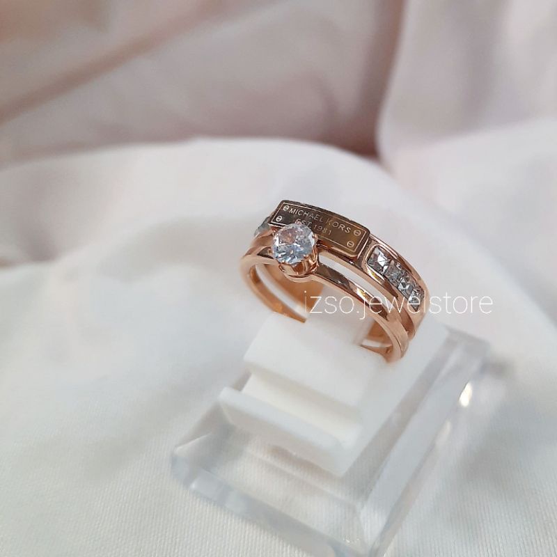 (izso) Cincin Emka Cincin Dewasa Titanium Anti Karat Gold dan Rosegold