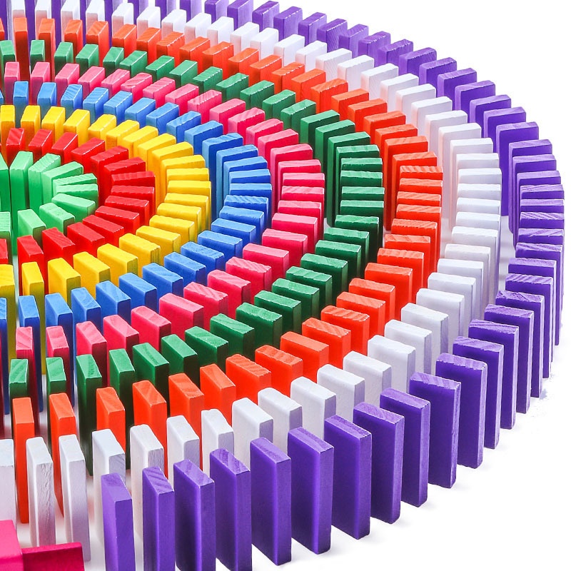 WE Balok Domino 120PCS Mainan Edukasi Balok Mainan Anak Warna Warni