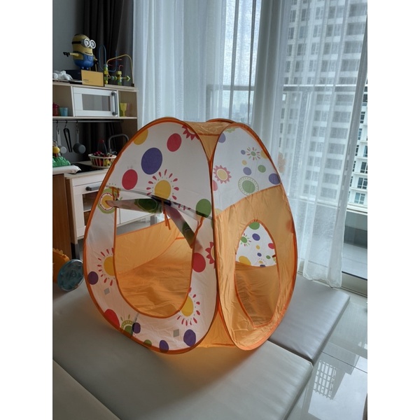 preloved keranjang bola, terowongan, dan tenda main anak