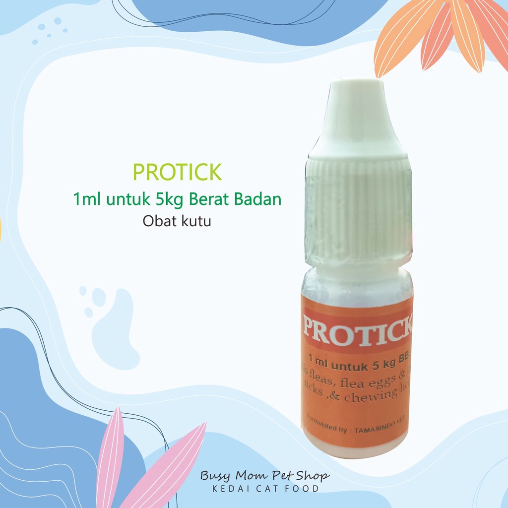 Protick Obat Kutu Tetes Kucing Anjing Kill Tick Flea Eggs Larva Chewing Lice Pet Care 2 ml