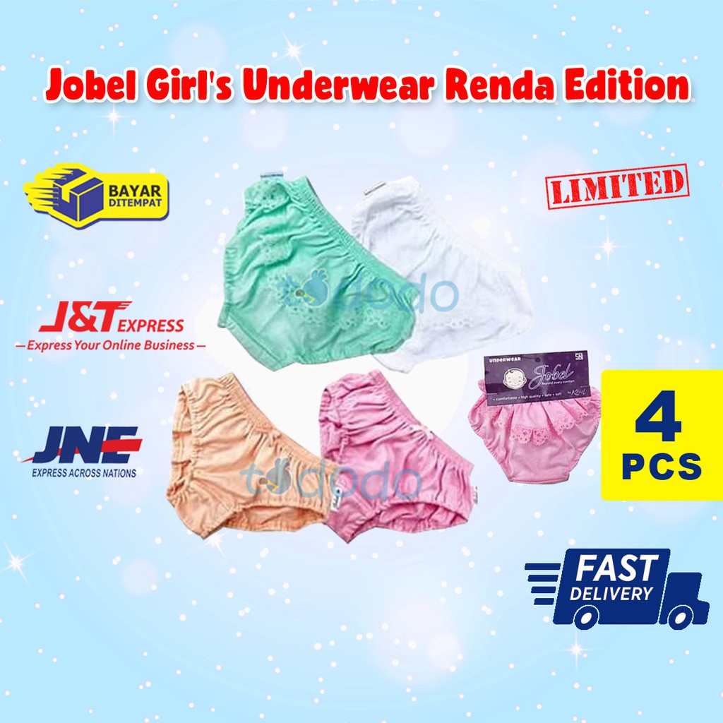 Celana Dalam Bayi Anak Perempuan 0-8 Tahun Jobel Girl's CD Underwear Renda Edition