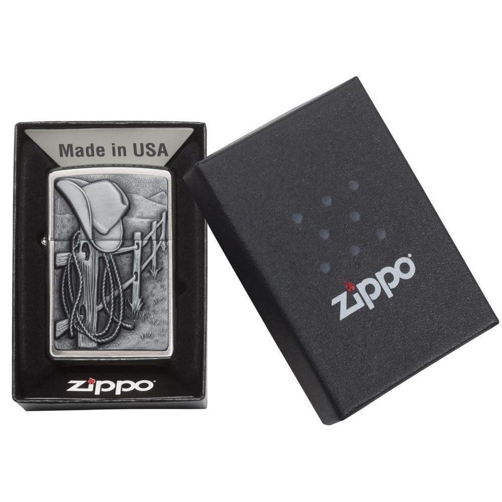 Zippo 24879 Resting Cowboy Emblem, Brushed Chrome