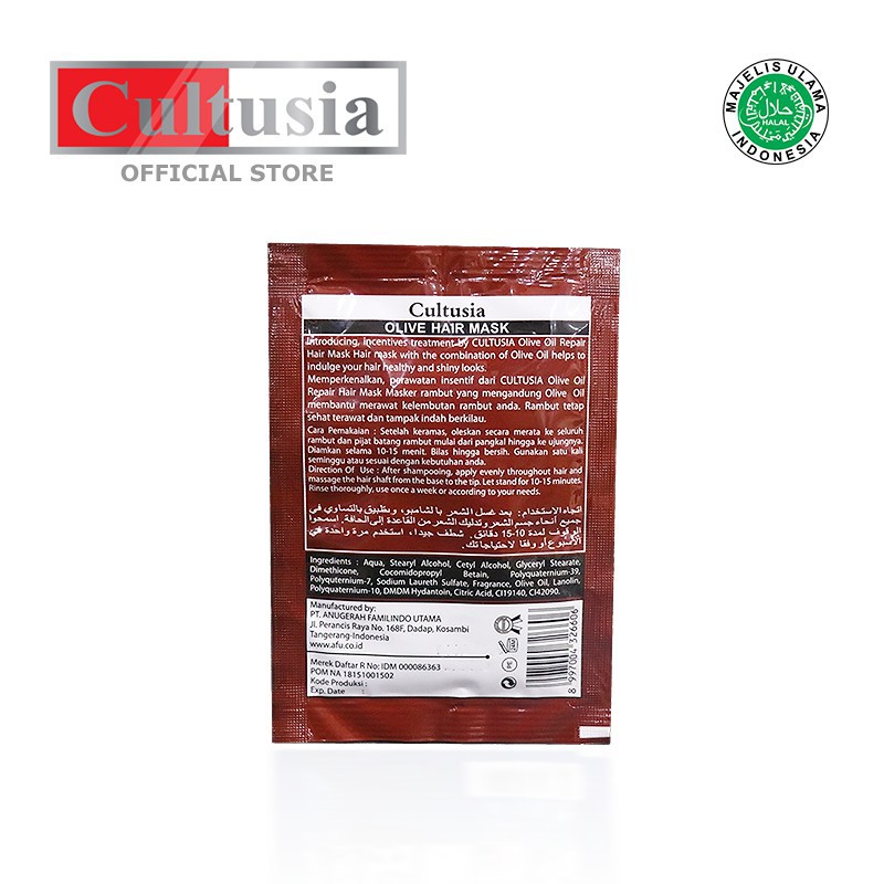 Cultusia Hair Mask Olive Oil Sachet 25 ML Isi 3