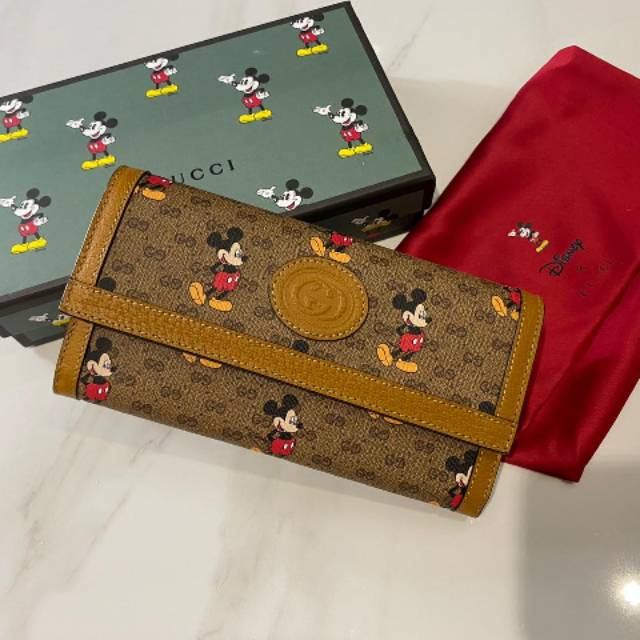 Beige Disney x Gucci Continental Wallet