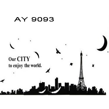 wal stiker kota paris hitam/AY9093