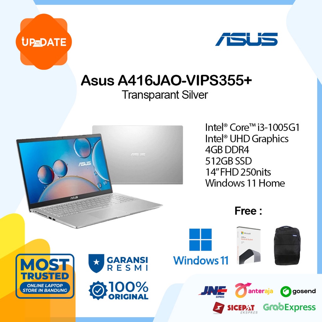 Asus A416JAO-VIPS355+ Intel Core i3-1005G1 4GB 512GB SSD 14″ W11