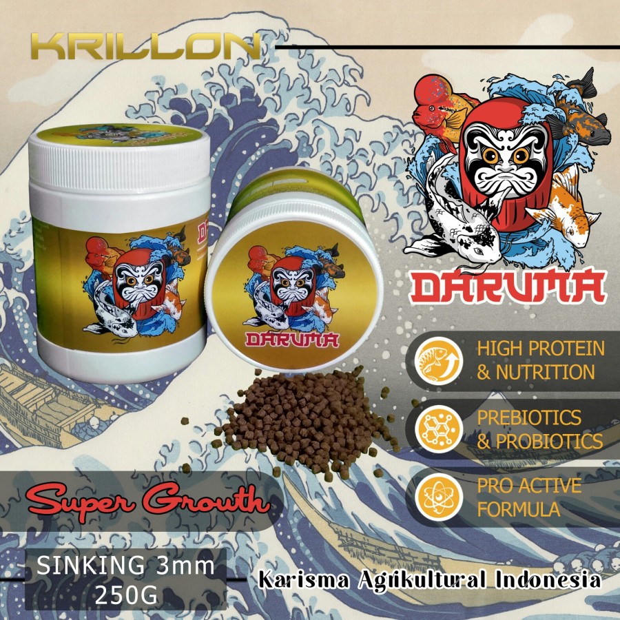 Daruma Super Growth Sinking - Pakan / Pelet Ikan Hias Air Tawar - Koi - Maskoi - Louhan - Channa - P
