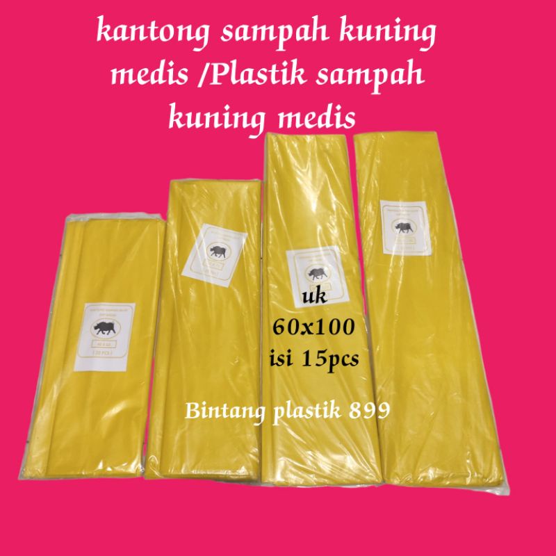 KANTONG PLASTIK SAMPAH KUNING UK 60X100, PLASTIK SAMPAH, KANTONG SAMPAH