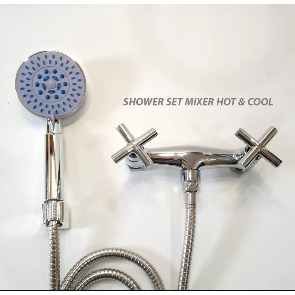 Shower Kamar Mandi Hot &amp; Cool Kran Shower Paket Lengkap 8043 Bahan Kuningan High Quality