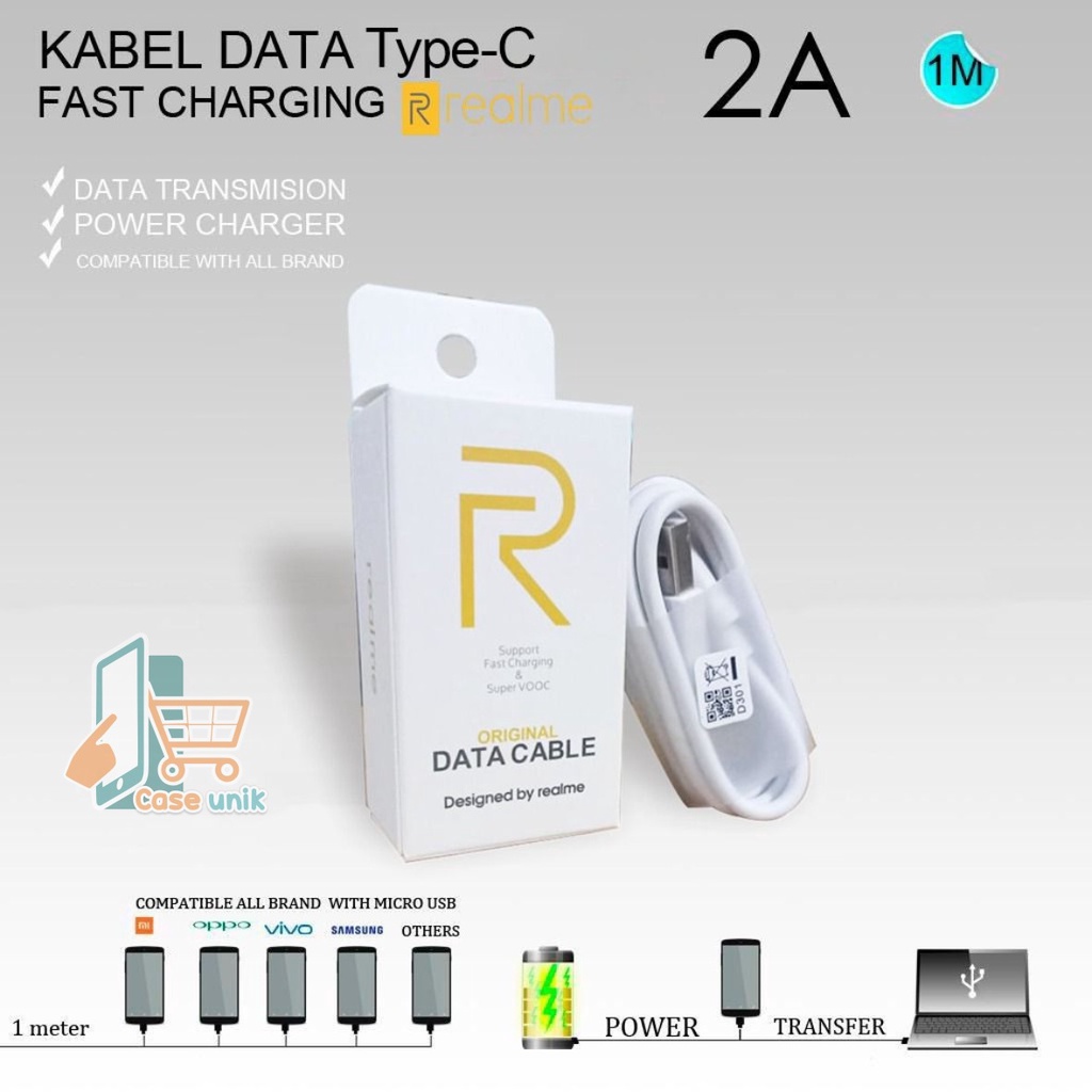 KABEL CABLE DATA ORIGINAL REALME FAST CHARGING 2A TIPE C USB REALME 6 6PRO 7 7PRO 8 8PRO SUPOORT VOOC CS3650