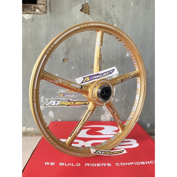 Velg RCB depan uk 120/17 GOLD custom bubut COAK slot miling balap, contest, harian josss mantaps
