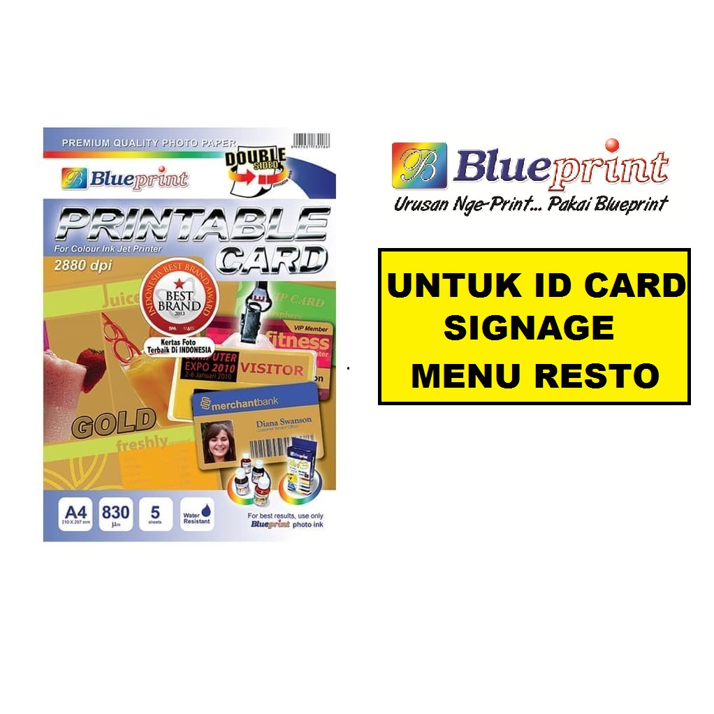 

Printable Card Gold / ID Card Gold BLUEPRINT A4