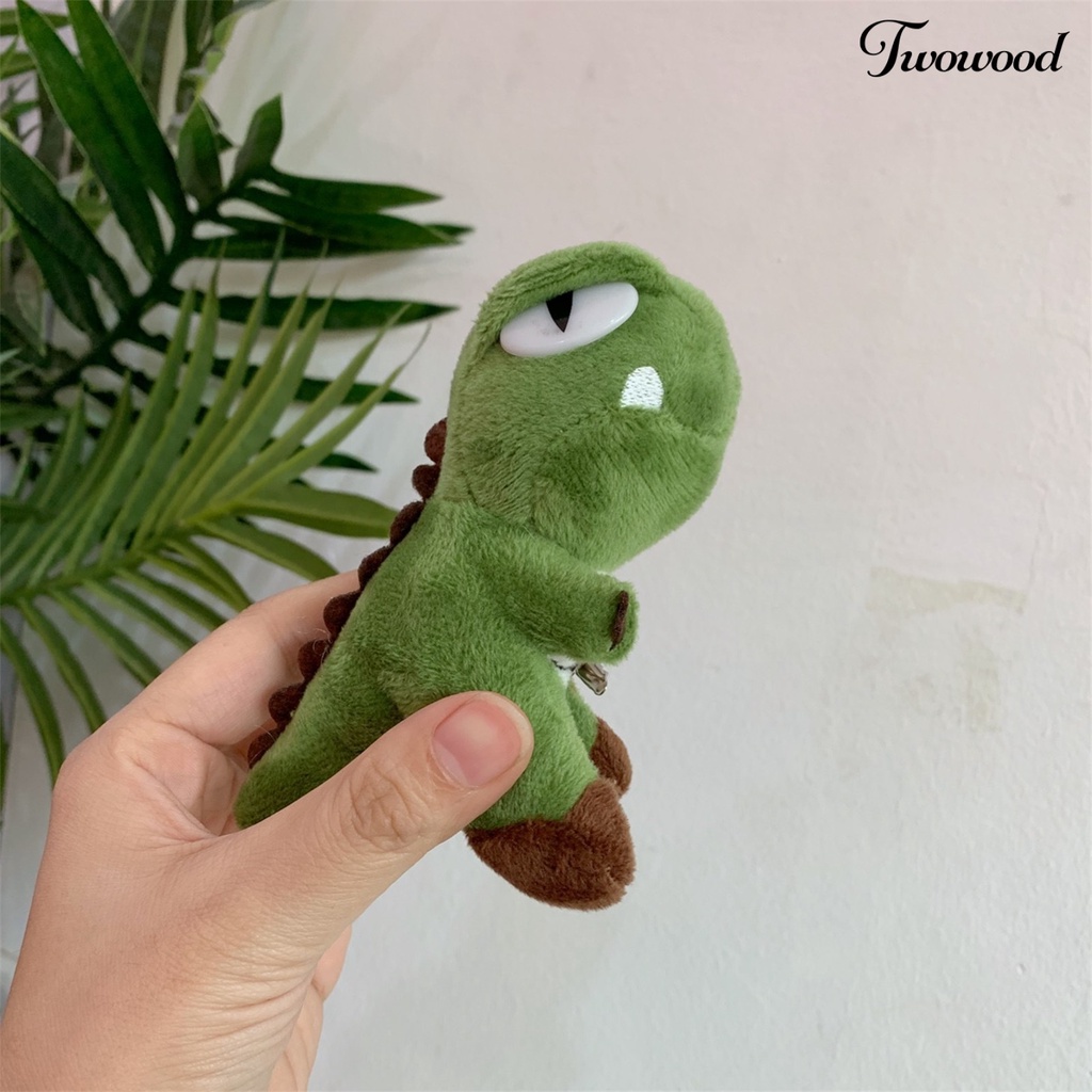 Twowood Dinosaur Brooch Anti-fall Funny Appearance Easy to Attach Stylish Plush Dinosaur Doll Brooch Pin for Girls