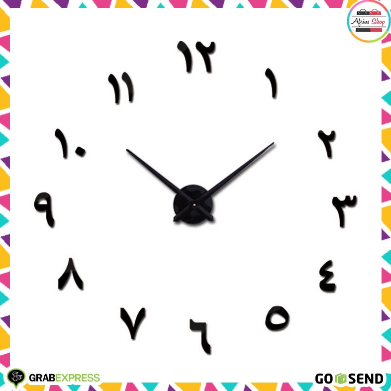 Jam Dinding Besar Model Angka Arab