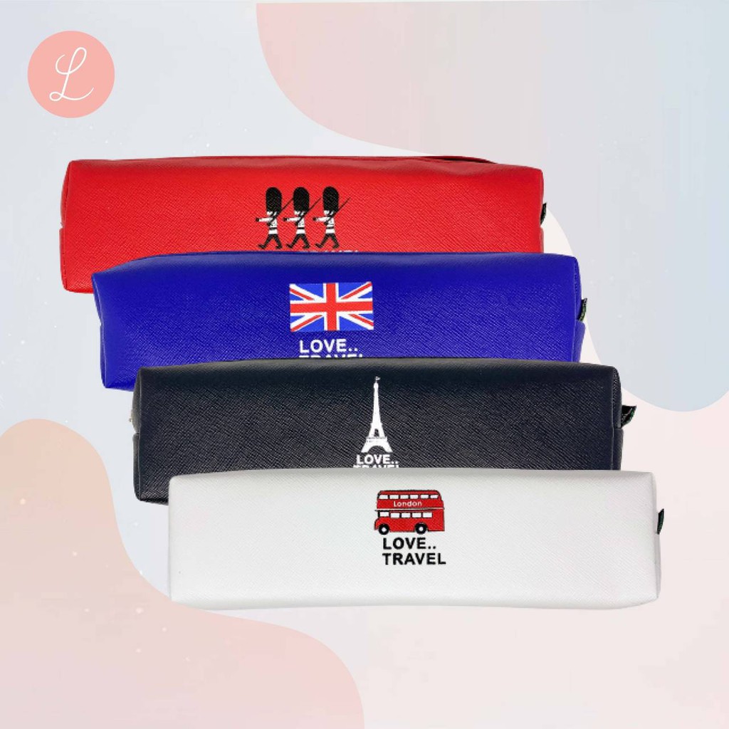 

Tempat Pensil kulit kecil mini i love travel