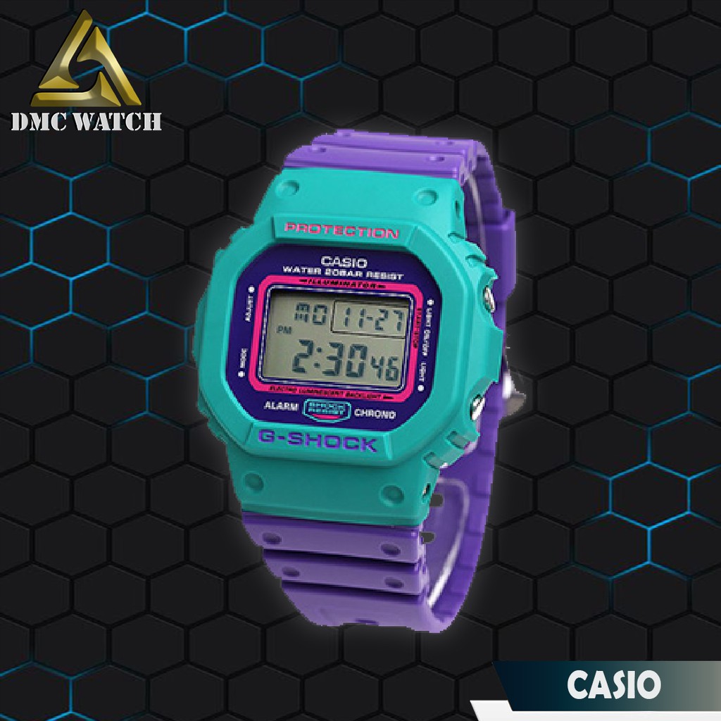 Jam Tangan Pria Casio G-Shock DW-5600 TB Green Purple Original BM