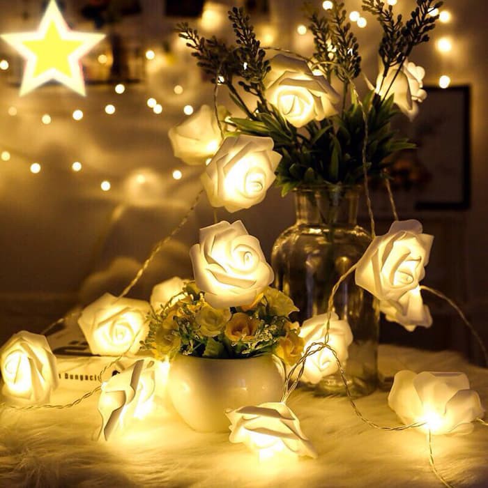 LAMPUDINDING_ Lampu Led Bunga Mawar   Lampu Hias Mawar   Lampu Tumblr Mawar   White Murah