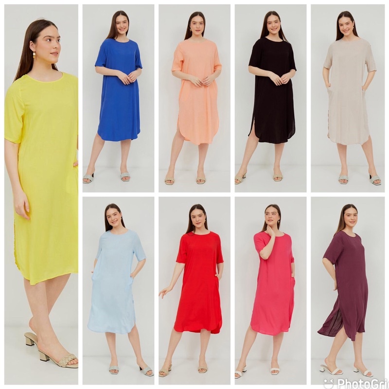 DRESS KATUN RAYON PLC BELAH SAMPING