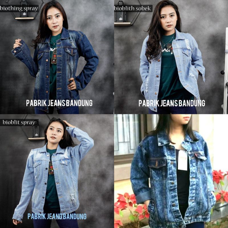 JAKET JEANS WANITA M L XL XXL XXXL