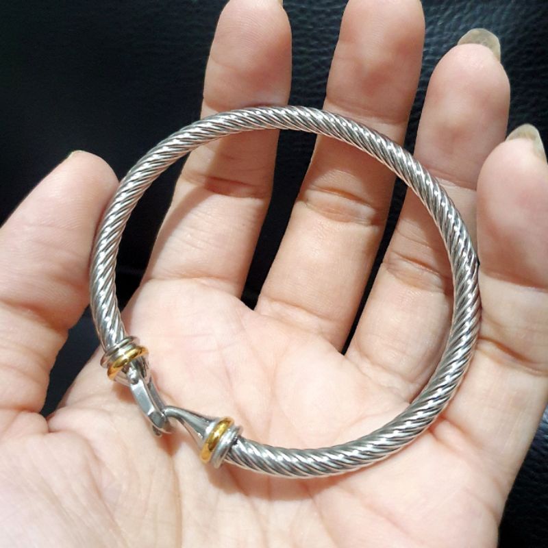 Gelang Titanium Asli Premium Quality Stainless steel anti karat anti alergi G16