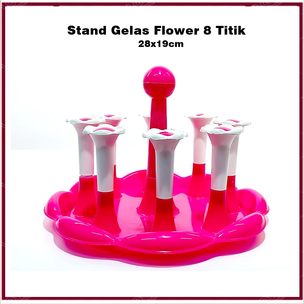 Stand Gelas Flower 8 Titik